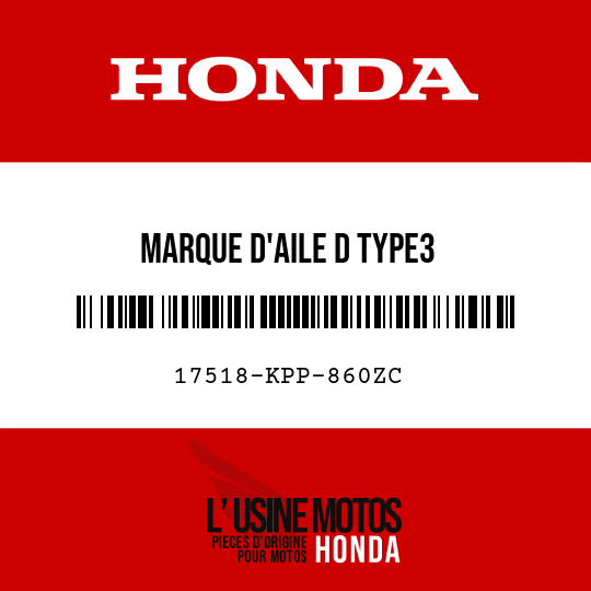 image de 17518-KPP-860ZC MARQUE D'AILE D TYPE3 