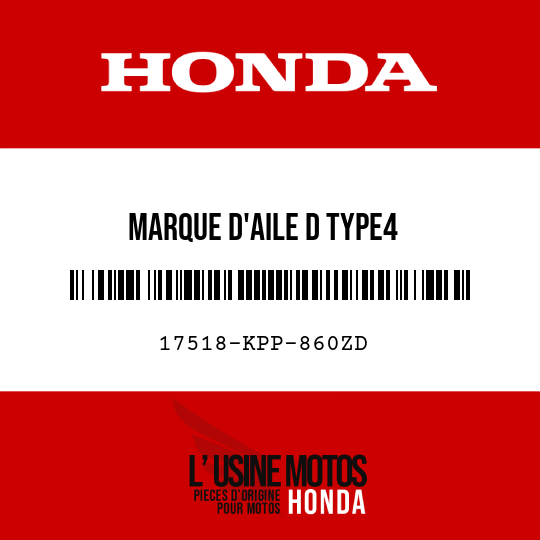 image de 17518-KPP-860ZD MARQUE D'AILE D TYPE4 