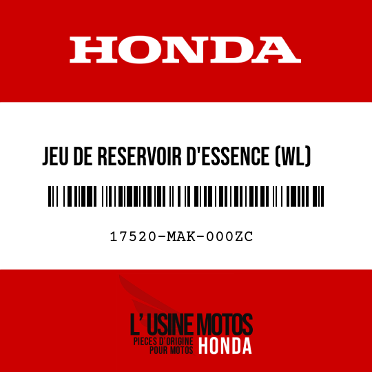 image de 17520-MAK-000ZC JEU DE RESERVOIR D'ESSENCE (WL) TYPE3 