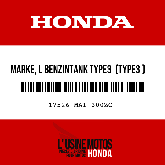 image de 17526-MAT-300ZC MARKE, L BENZINTANK TYPE3  (TYPE3 )