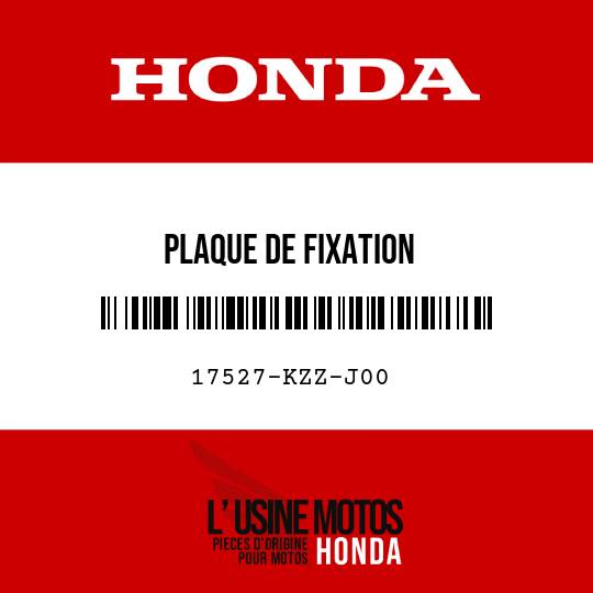 image de 17527-KZZ-J00 PLAQUE DE FIXATION