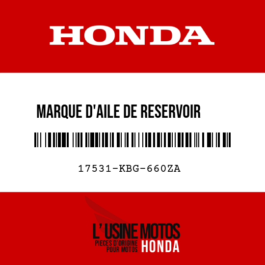 image de 17531-KBG-660ZA MARQUE D'AILE DE RESERVOIR    D'ESSENCE D () TYPE1