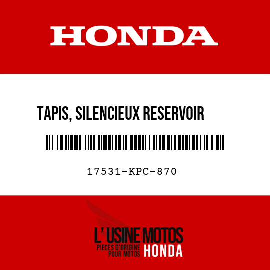 image de 17531-KPC-870 TAPIS, SILENCIEUX RESERVOIR   ESSENCE D
