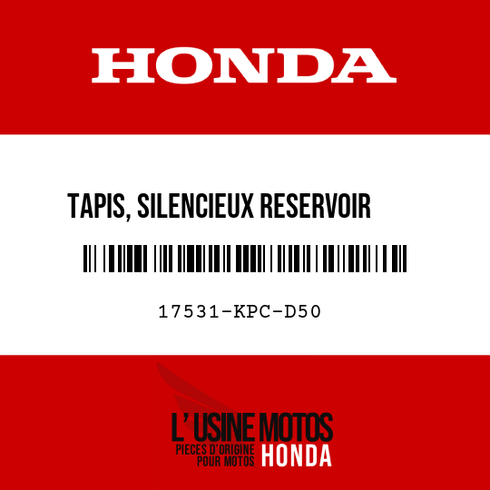 image de 17531-KPC-D50 TAPIS, SILENCIEUX RESERVOIR   ESSENCE D