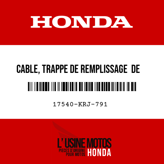 image de 17540-KRJ-791 CABLE, TRAPPE DE REMPLISSAGE  DE CARBURANT