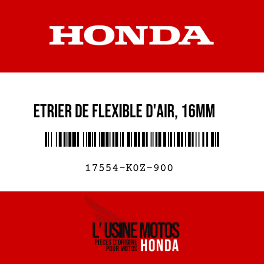 image de 17554-K0Z-900 ETRIER DE FLEXIBLE D'AIR, 16MM