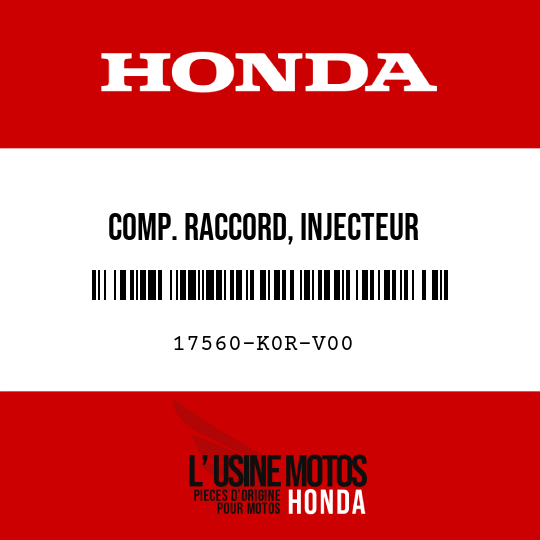 image de 17560-K0R-V00 COMP. RACCORD, INJECTEUR