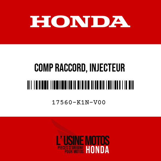 image de 17560-K1N-V00 COMP RACCORD, INJECTEUR