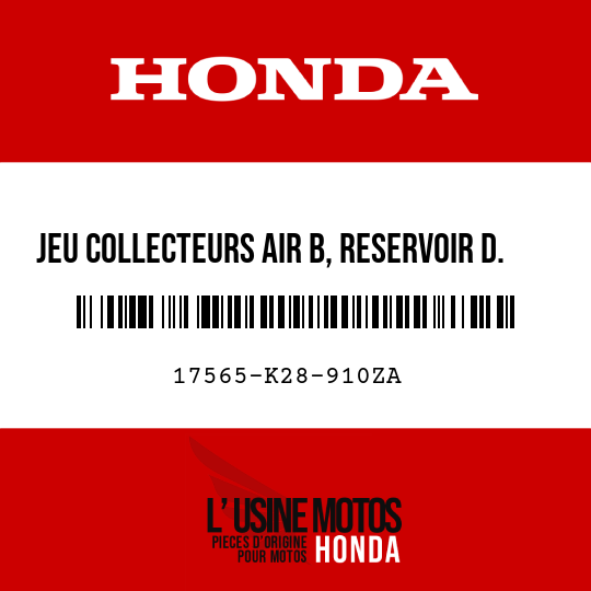 image de 17565-K28-910ZA JEU COLLECTEURS AIR B, RESERVOIR D. (WL) TYPE1