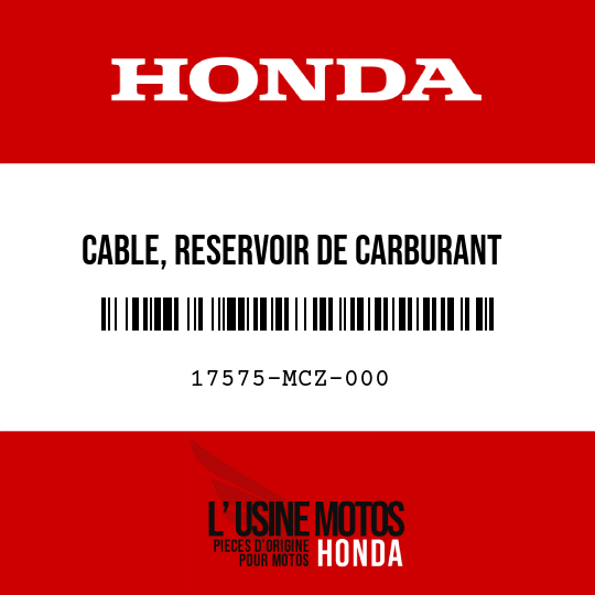 image de 17575-MCZ-000 CABLE, RESERVOIR DE CARBURANT ARRETOIR