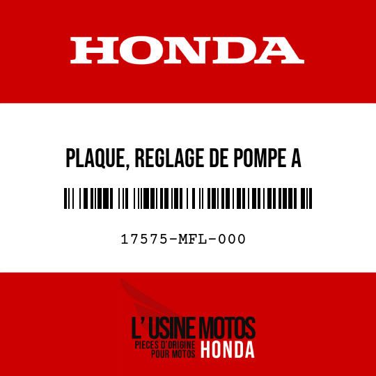 image de 17575-MFL-000 PLAQUE, REGLAGE DE POMPE A CARBURANT