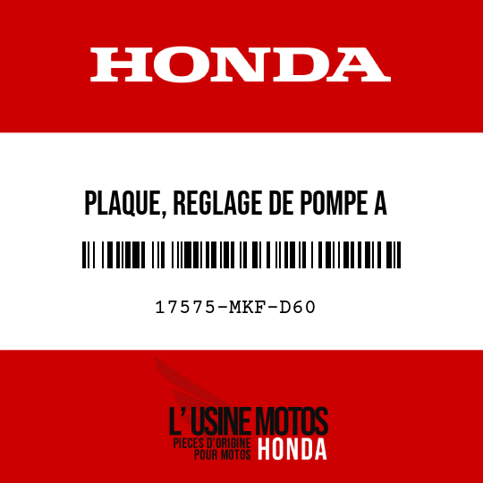 image de 17575-MKF-D60 PLAQUE, REGLAGE DE POMPE A CARBURANT