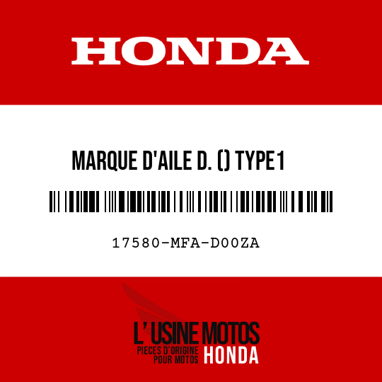 image de 17580-MFA-D00ZA MARQUE D'AILE D. () TYPE1
