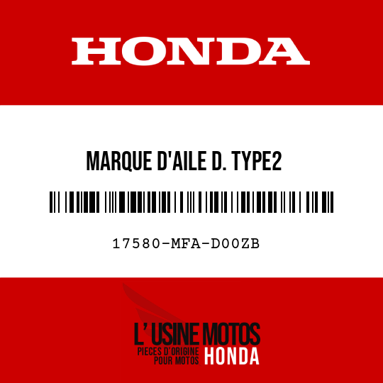 image de 17580-MFA-D00ZB MARQUE D'AILE D. TYPE2 