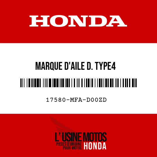 image de 17580-MFA-D00ZD MARQUE D'AILE D. TYPE4
