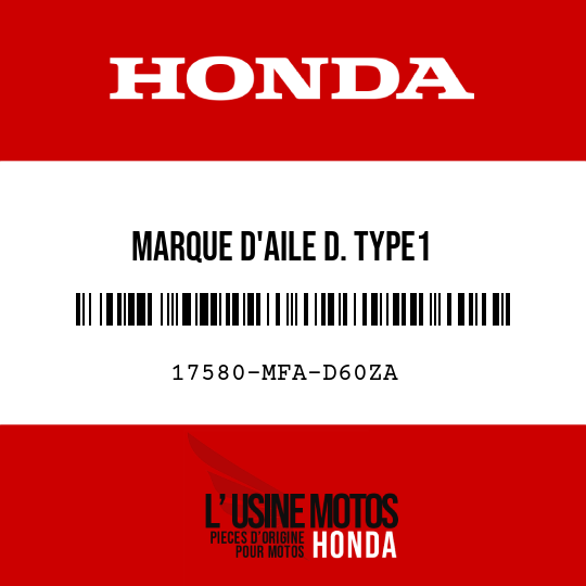 image de 17580-MFA-D60ZA MARQUE D'AILE D. TYPE1
