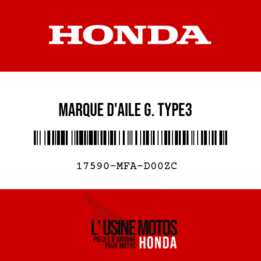 image de 17590-MFA-D00ZC MARQUE D'AILE G. TYPE3 