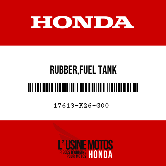image de 17613-K26-G00 RUBBER,FUEL TANK