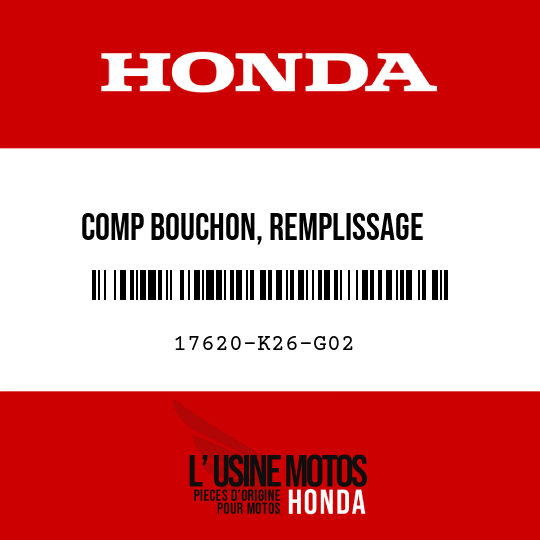 image de 17620-K26-G02 COMP BOUCHON, REMPLISSAGE    CARBURANT