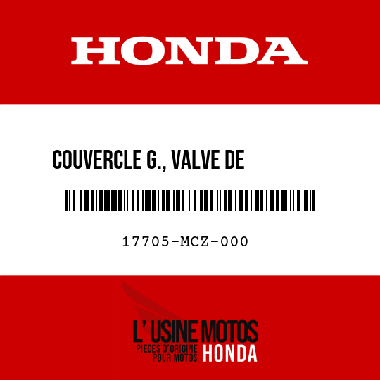 image de 17705-MCZ-000 COUVERCLE G., VALVE DE        COMMANDE INJECTION D'AIR