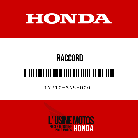 image de 17710-MN5-000 RACCORD