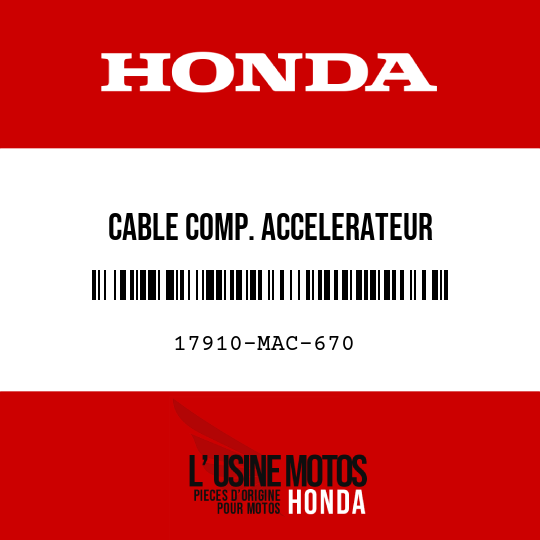 image de 17910-MAC-670 CABLE COMP. ACCELERATEUR