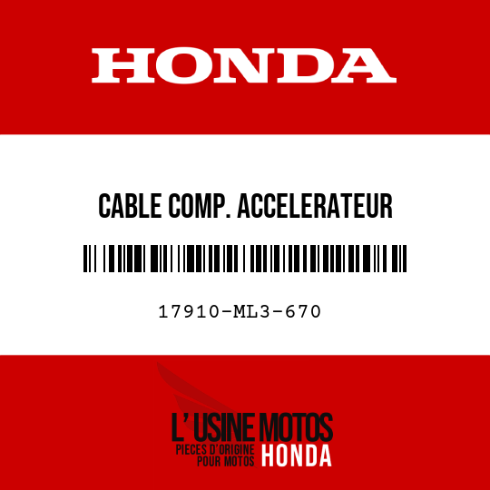 image de 17910-ML3-670 CABLE COMP. ACCELERATEUR