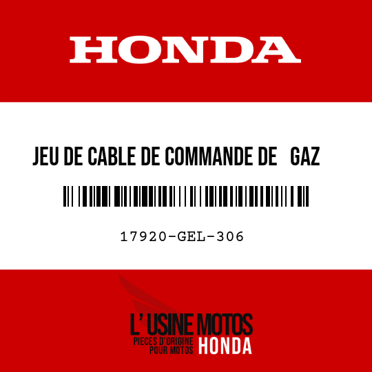 image de 17920-GEL-306 JEU DE CABLE DE COMMANDE DE   GAZ
