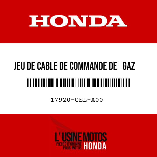 image de 17920-GEL-A00 JEU DE CABLE DE COMMANDE DE   GAZ