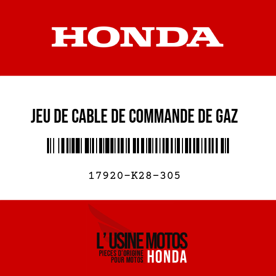 image de 17920-K28-305 JEU DE CABLE DE COMMANDE DE GAZ