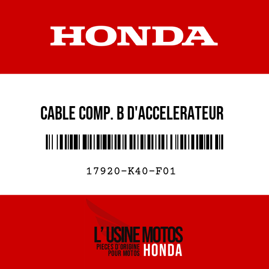 image de 17920-K40-F01 CABLE COMP. B D'ACCELERATEUR