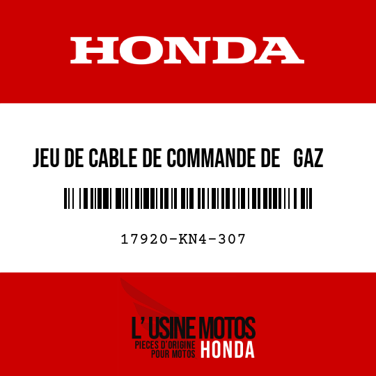 image de 17920-KN4-307 JEU DE CABLE DE COMMANDE DE   GAZ