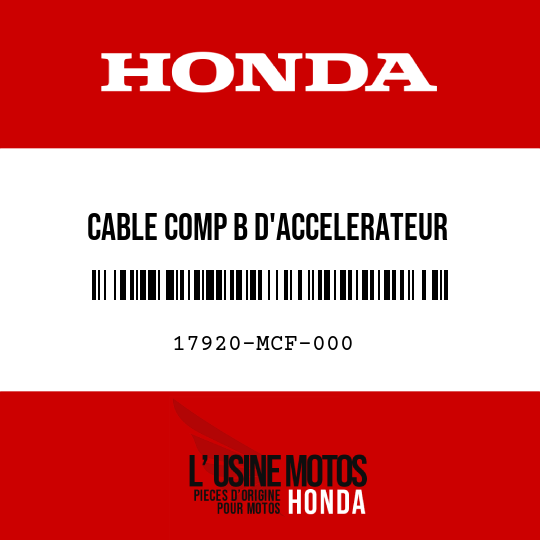 image de 17920-MCF-000 CABLE COMP B D'ACCELERATEUR