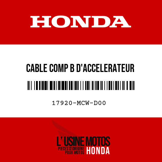 image de 17920-MCW-D00 CABLE COMP B D'ACCELERATEUR