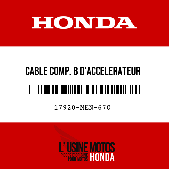 image de 17920-MEN-670 CABLE COMP. B D'ACCELERATEUR