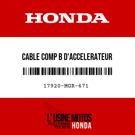 image de 17920-MGR-671 CABLE COMP B D'ACCELERATEUR