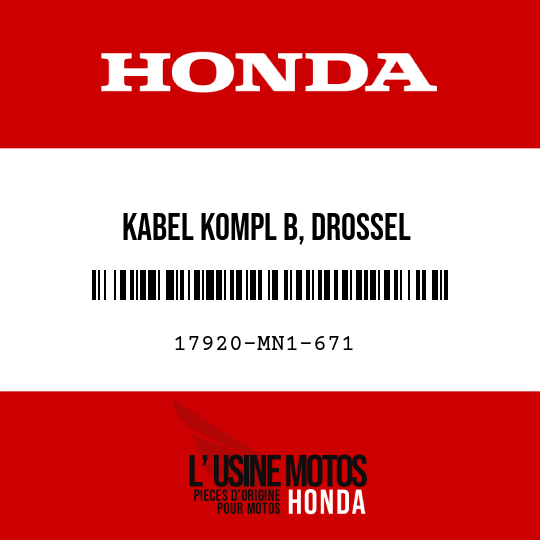 image de 17920-MN1-671 KABEL KOMPL B, DROSSEL