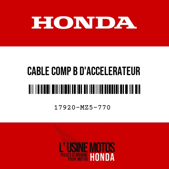 image de 17920-MZ5-770 CABLE COMP B D'ACCELERATEUR