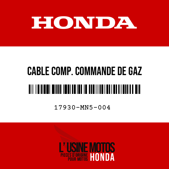image de 17930-MN5-004 CABLE COMP. COMMANDE DE GAZ DECARBURATEUR
