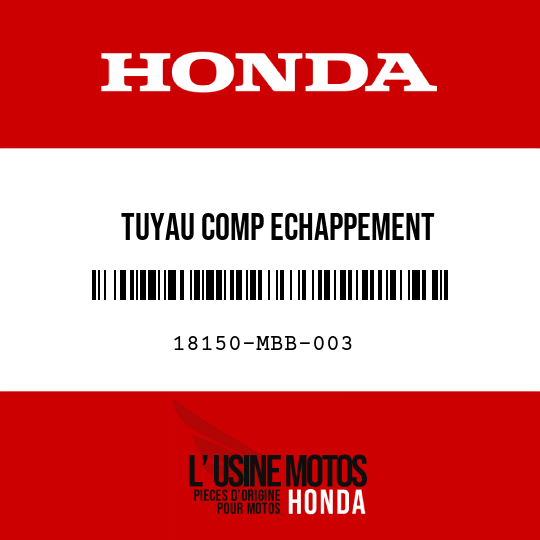 image de 18150-MBB-003 TUYAU COMP ECHAPPEMENT