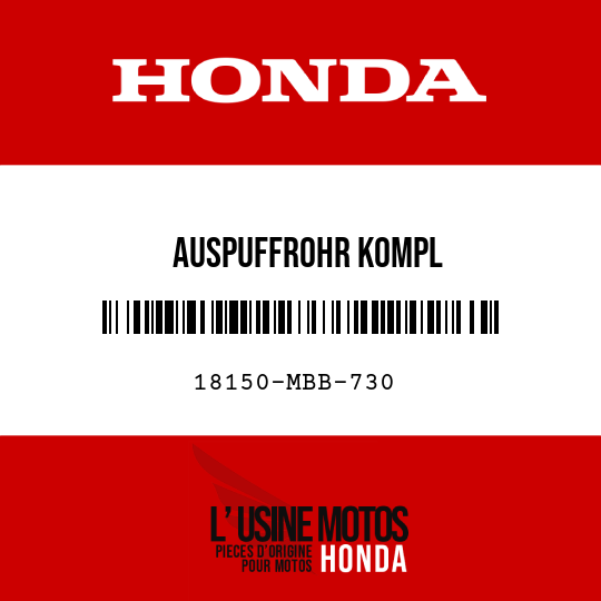 image de 18150-MBB-730 AUSPUFFROHR KOMPL