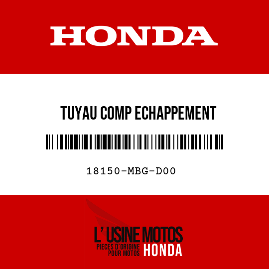 image de 18150-MBG-D00 TUYAU COMP ECHAPPEMENT