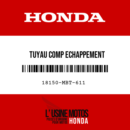 image de 18150-MBT-611 TUYAU COMP ECHAPPEMENT