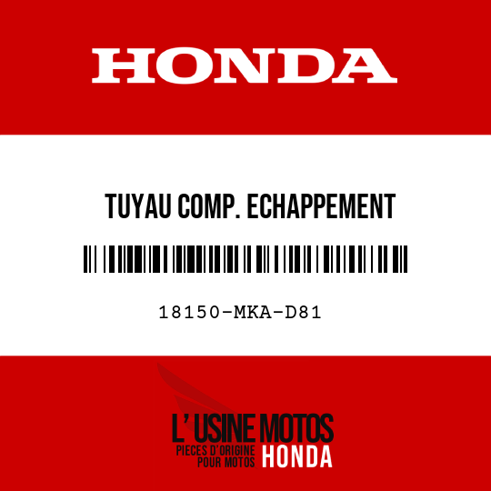 image de 18150-MKA-D81 TUYAU COMP. ECHAPPEMENT