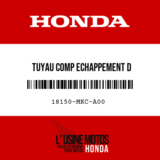 image de 18150-MKC-A00 TUYAU COMP ECHAPPEMENT D