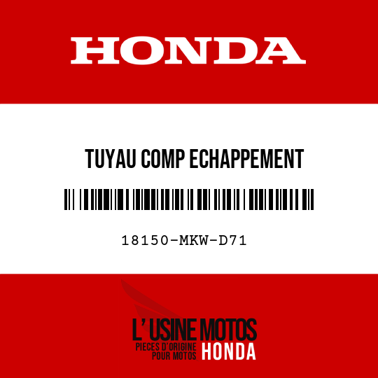 image de 18150-MKW-D71 TUYAU COMP ECHAPPEMENT