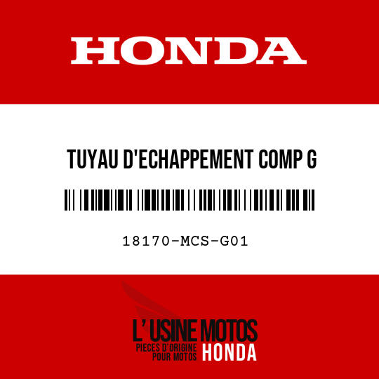 image de 18170-MCS-G01 TUYAU D'ECHAPPEMENT COMP G