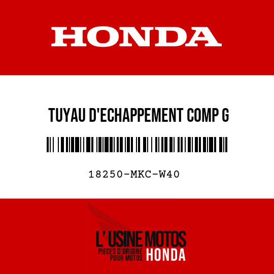 image de 18250-MKC-W40 TUYAU D'ECHAPPEMENT COMP G