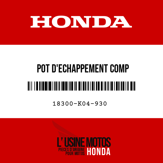 image de 18300-K04-930 POT D'ECHAPPEMENT COMP