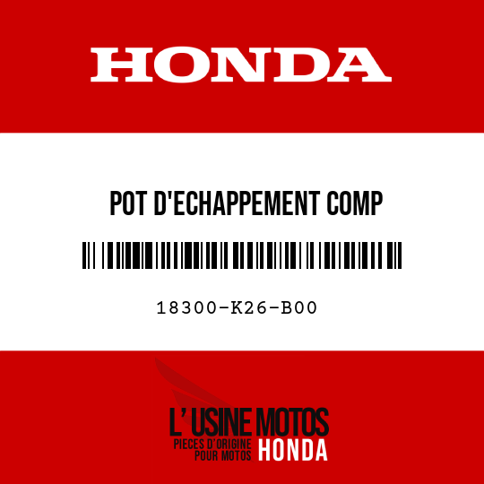 image de 18300-K26-B00 POT D'ECHAPPEMENT COMP